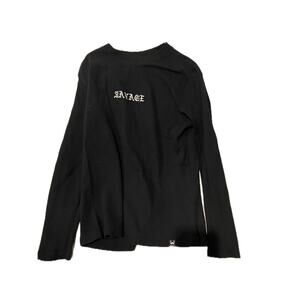 WXYZ Savage Black Thermal Shirt Mens Large